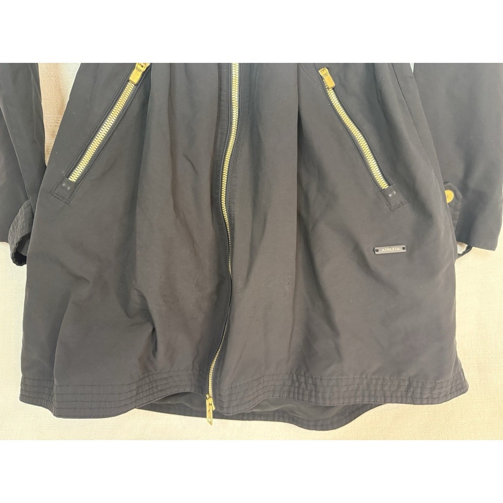 Athleta Size Small Hooded Black Rain Jacket / Windbreaker - Picture 2 of 12